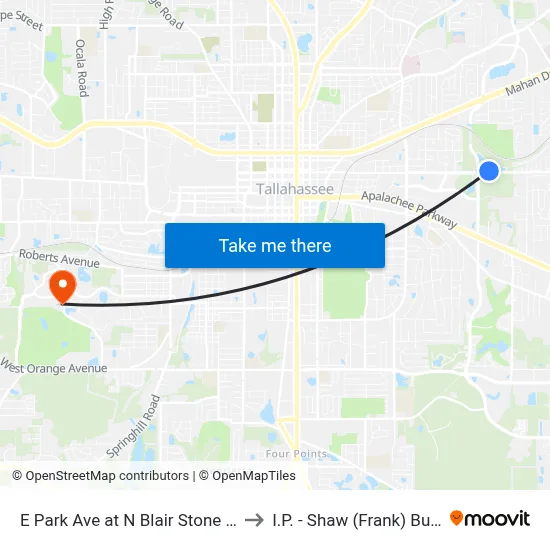 E Park Ave at N Blair Stone Rd Wb to I.P. - Shaw (Frank) Building map
