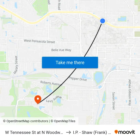 W Tennessee St at N Woodward Ave Eb to I.P. - Shaw (Frank) Building map