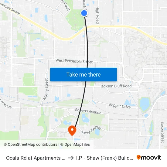 Ocala Rd at Apartments Sb to I.P. - Shaw (Frank) Building map