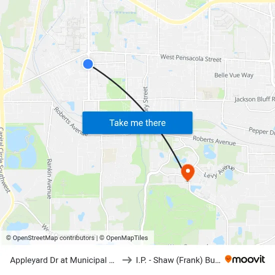 Appleyard Dr at Municipal Way Sb to I.P. - Shaw (Frank) Building map