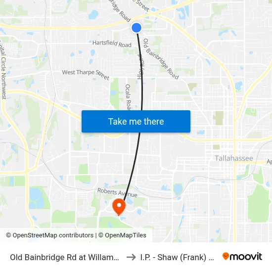 Old Bainbridge Rd at Willamette Rd Sb to I.P. - Shaw (Frank) Building map
