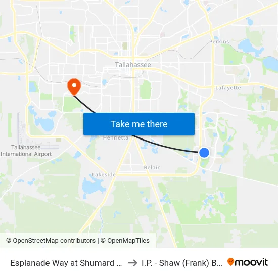 Esplanade Way at Shumard Oak Blvd to I.P. - Shaw (Frank) Building map