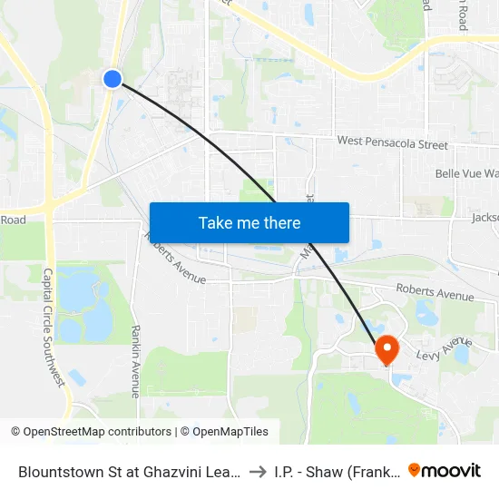 Blountstown St at Ghazvini Learning Center Nb to I.P. - Shaw (Frank) Building map
