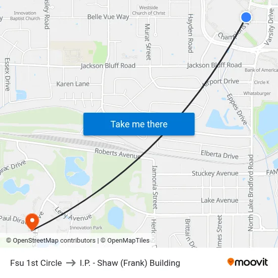 Fsu 1st Circle to I.P. - Shaw (Frank) Building map