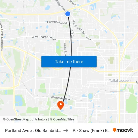 Portland Ave at Old Bainbridge Rd Eb to I.P. - Shaw (Frank) Building map