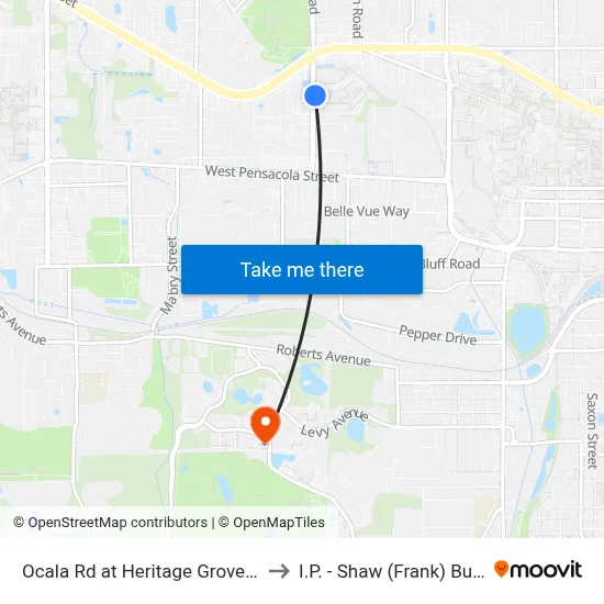 Ocala Rd at Heritage Grove Cir Nb to I.P. - Shaw (Frank) Building map