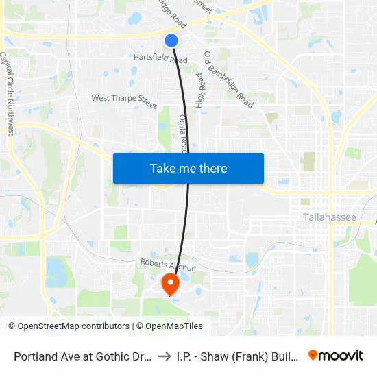 Portland Ave at Gothic Dr Wb to I.P. - Shaw (Frank) Building map