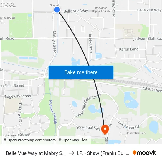 Belle Vue Way at Mabry St Wb to I.P. - Shaw (Frank) Building map