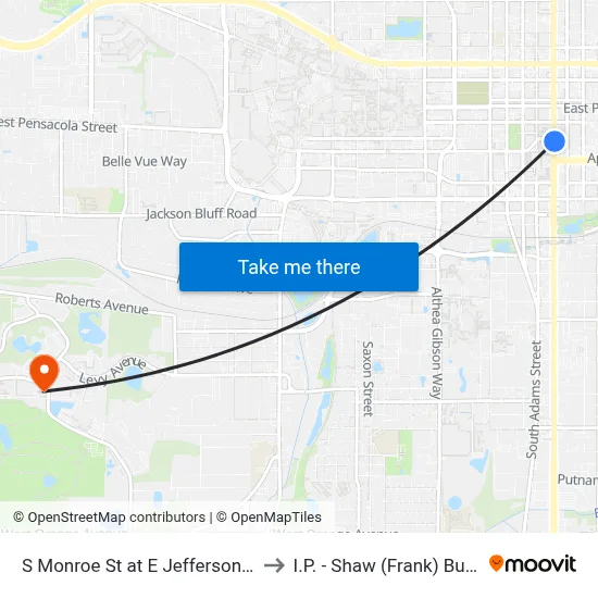 S Monroe St at E Jefferson St Nb to I.P. - Shaw (Frank) Building map