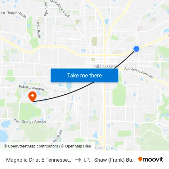 Magnolia Dr at E Tennessee St Sb to I.P. - Shaw (Frank) Building map