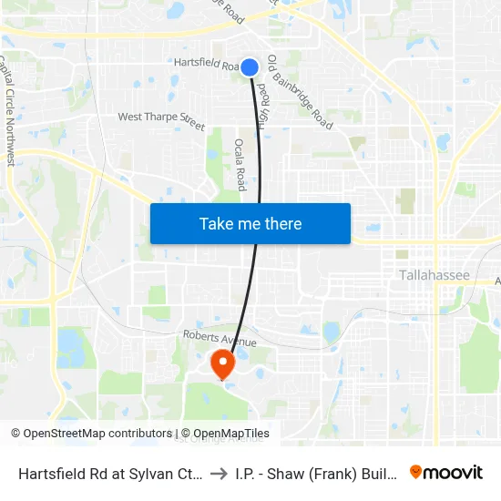 Hartsfield Rd at Sylvan Ct Wb to I.P. - Shaw (Frank) Building map