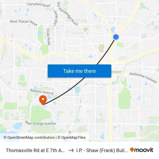 Thomasville Rd at E 7th Ave Sb to I.P. - Shaw (Frank) Building map