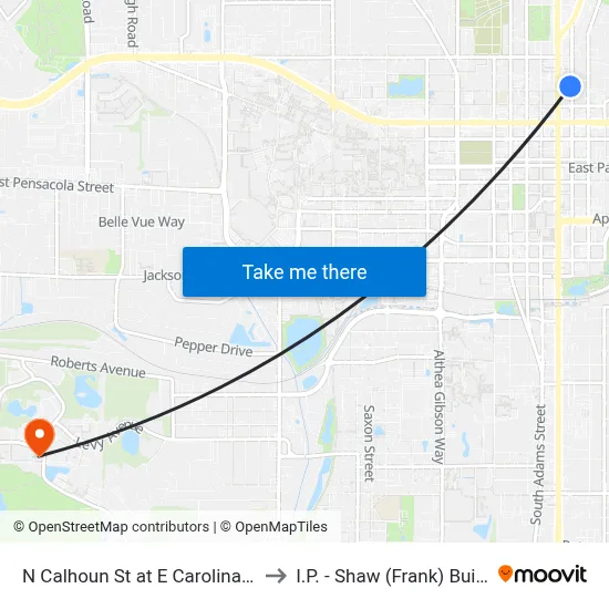 N Calhoun St at E Carolina St Sb to I.P. - Shaw (Frank) Building map
