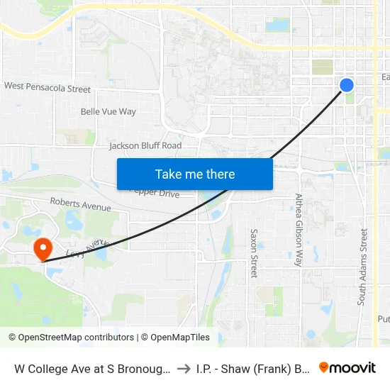 W College Ave at S Bronough St Wb to I.P. - Shaw (Frank) Building map