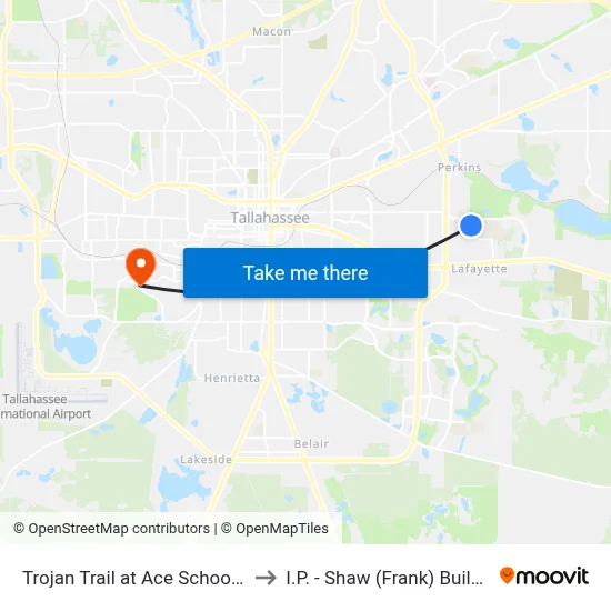 Trojan Trail at Ace School Nb to I.P. - Shaw (Frank) Building map