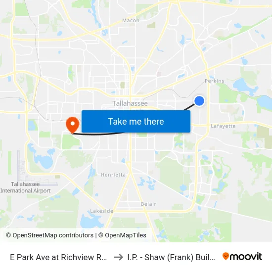 E Park Ave at Richview Rd Eb to I.P. - Shaw (Frank) Building map