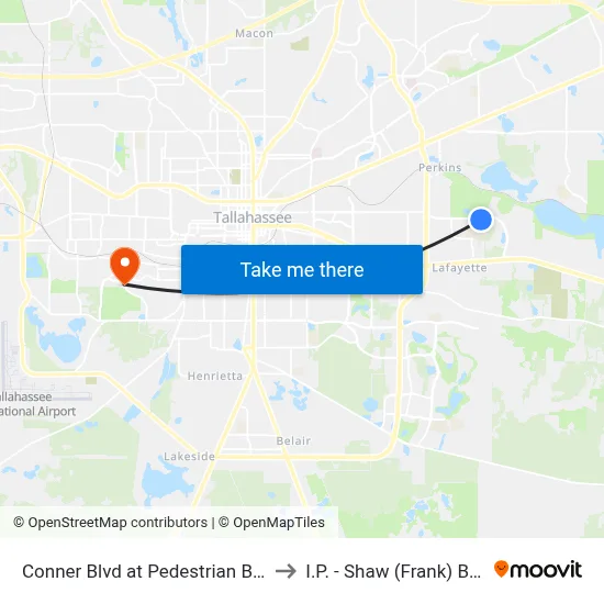 Conner Blvd at Pedestrian Bridge Eb to I.P. - Shaw (Frank) Building map