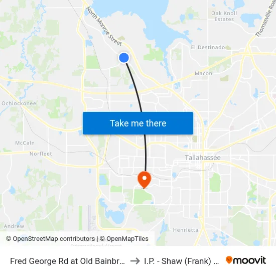 Fred George Rd at Old Bainbridge Rd Sb to I.P. - Shaw (Frank) Building map
