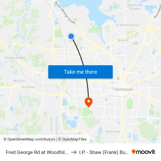 Fred George Rd at Woodhill Dr Sb to I.P. - Shaw (Frank) Building map