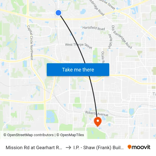 Mission Rd at Gearhart Rd Sb to I.P. - Shaw (Frank) Building map