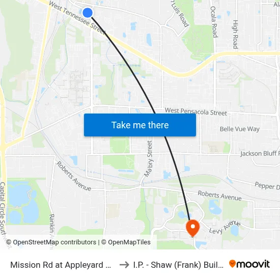 Mission Rd at Appleyard Dr Sb to I.P. - Shaw (Frank) Building map