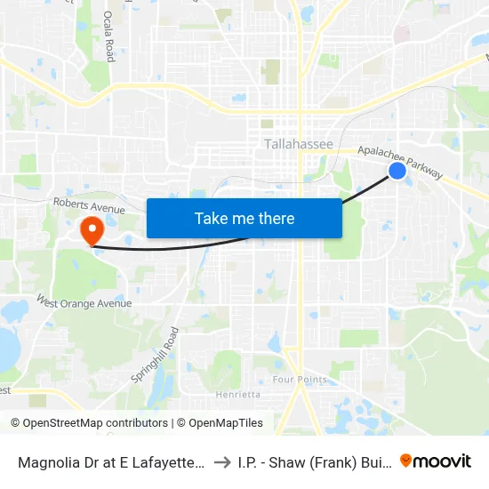 Magnolia Dr at E Lafayette St Sb to I.P. - Shaw (Frank) Building map