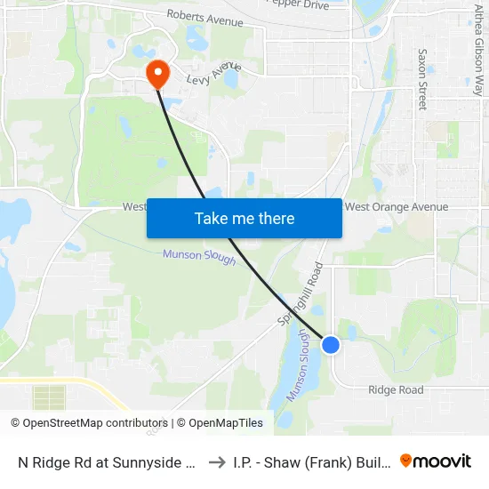 N Ridge Rd at Sunnyside Dr Sb to I.P. - Shaw (Frank) Building map