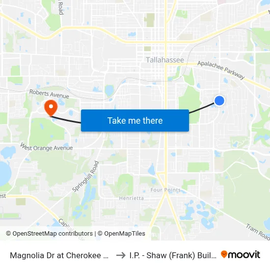 Magnolia Dr at Cherokee Dr Nb to I.P. - Shaw (Frank) Building map