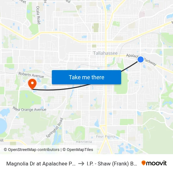 Magnolia Dr at Apalachee Pkwy Nb to I.P. - Shaw (Frank) Building map