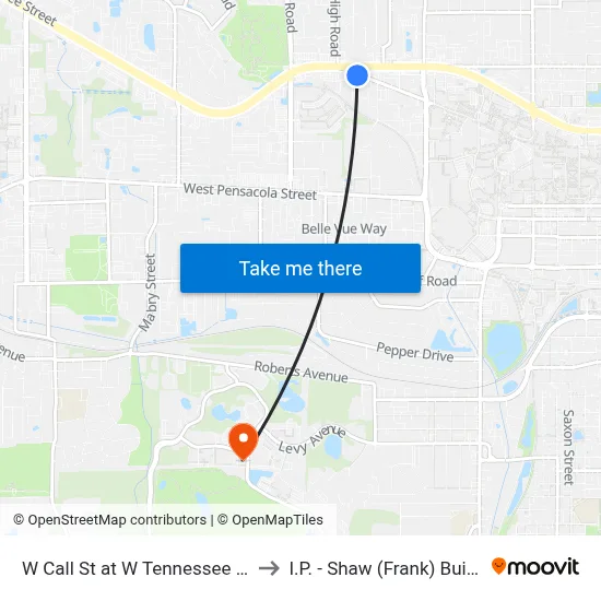 W Call St at W Tennessee St Eb to I.P. - Shaw (Frank) Building map