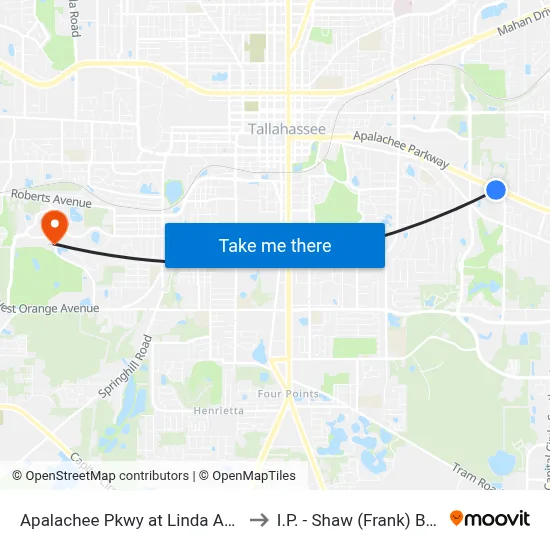 Apalachee Pkwy at Linda Ann Dr Eb to I.P. - Shaw (Frank) Building map
