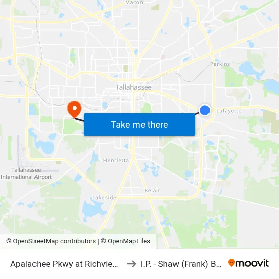 Apalachee Pkwy at Richview Rd Wb to I.P. - Shaw (Frank) Building map