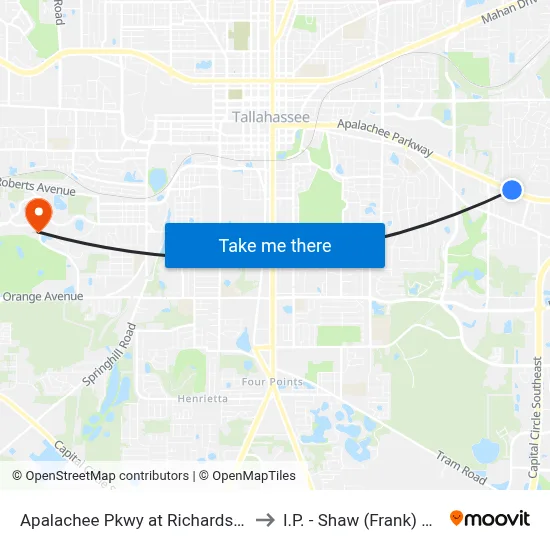 Apalachee Pkwy at Richardson Rd Wb to I.P. - Shaw (Frank) Building map