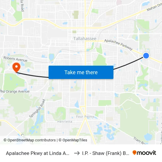 Apalachee Pkwy at Linda Ann Dr Wb to I.P. - Shaw (Frank) Building map