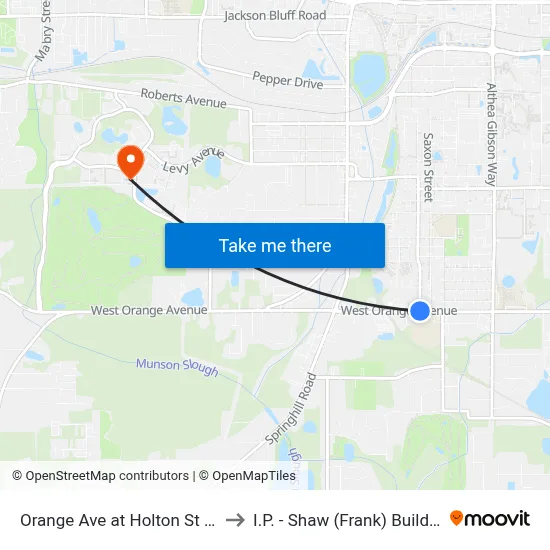 Orange Ave at Holton St Wb to I.P. - Shaw (Frank) Building map