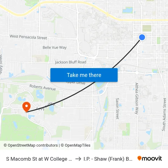 S Macomb St at W College Ave Nb to I.P. - Shaw (Frank) Building map
