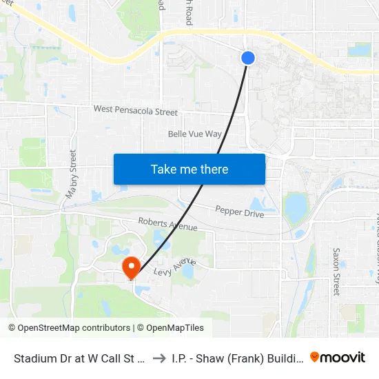 Stadium Dr at W Call St Nb to I.P. - Shaw (Frank) Building map