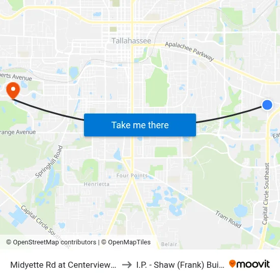 Midyette Rd at Centerview Dr Sb to I.P. - Shaw (Frank) Building map