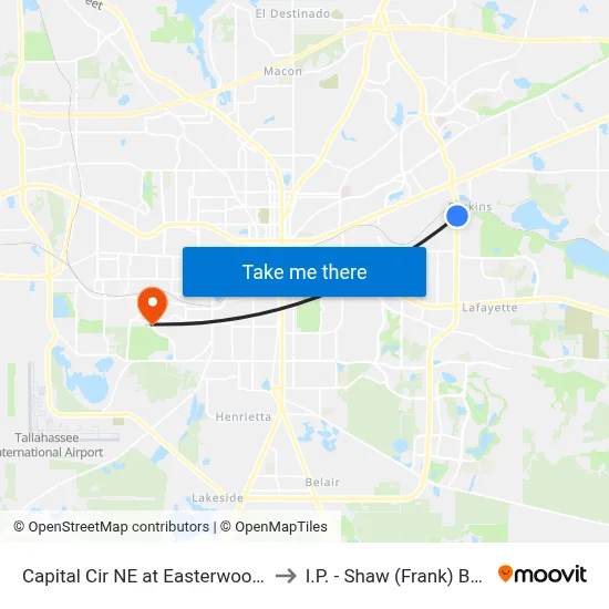Capital Cir NE at Easterwood Dr Nb to I.P. - Shaw (Frank) Building map
