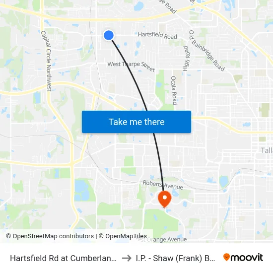 Hartsfield Rd at Cumberland Dr Eb to I.P. - Shaw (Frank) Building map