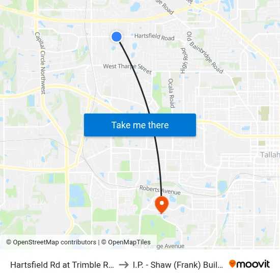 Hartsfield Rd at Trimble Rd Eb to I.P. - Shaw (Frank) Building map