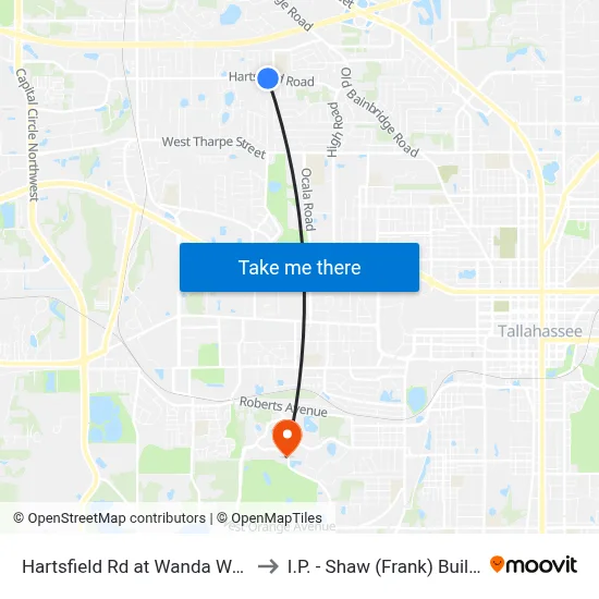 Hartsfield Rd at Wanda Way Eb to I.P. - Shaw (Frank) Building map