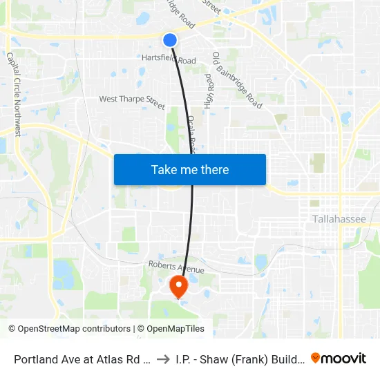 Portland Ave at Atlas Rd Wb to I.P. - Shaw (Frank) Building map