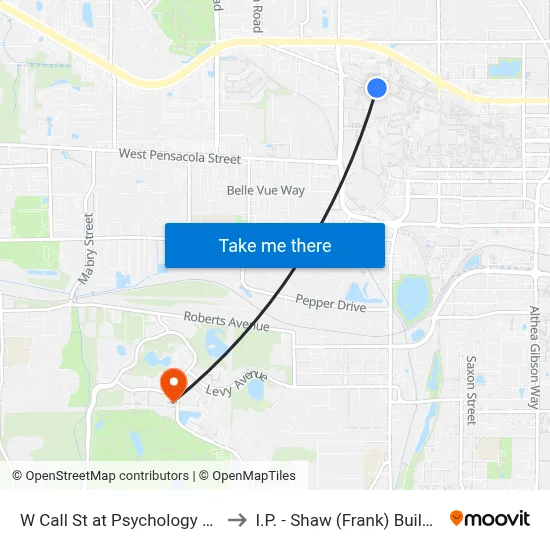 W Call St at Psychology  Way to I.P. - Shaw (Frank) Building map
