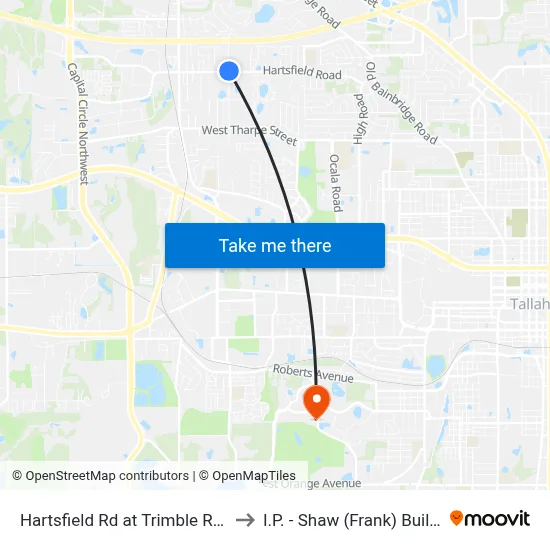 Hartsfield Rd at Trimble Rd Wb to I.P. - Shaw (Frank) Building map