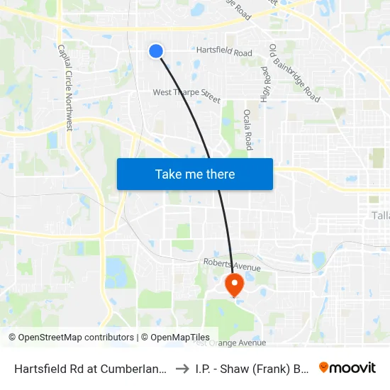 Hartsfield Rd at Cumberland Dr Wb to I.P. - Shaw (Frank) Building map