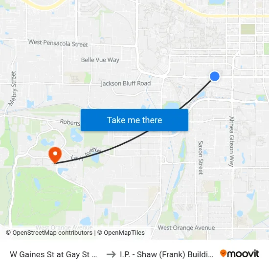 W Gaines St at Gay St Wb to I.P. - Shaw (Frank) Building map
