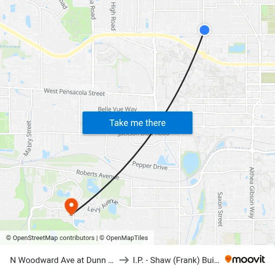 N Woodward Ave at Dunn St Nb to I.P. - Shaw (Frank) Building map