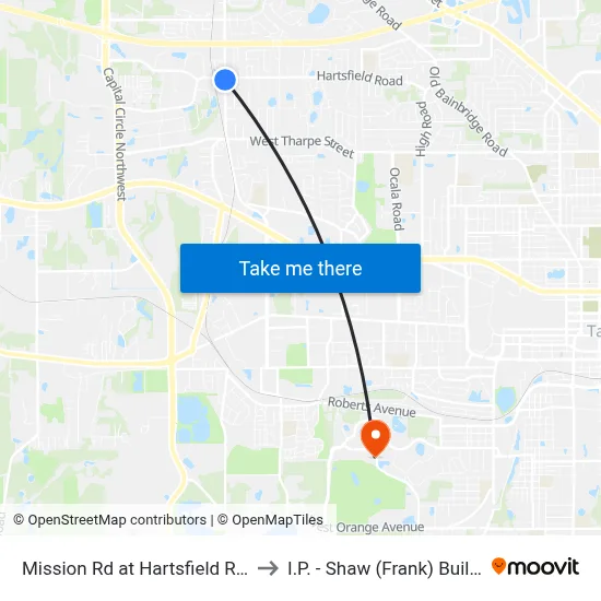 Mission Rd at Hartsfield Rd Nb to I.P. - Shaw (Frank) Building map