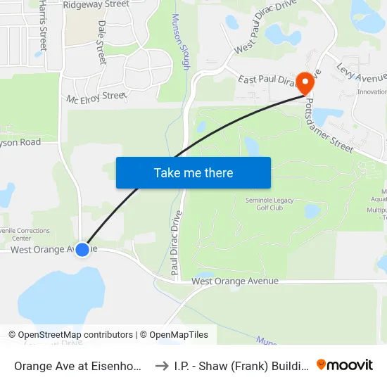 Orange Ave at Eisenhower to I.P. - Shaw (Frank) Building map
